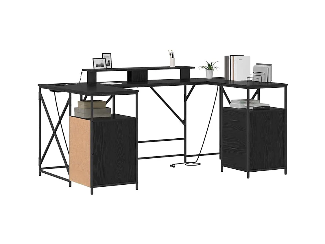 Bureau Chêne noir 182 x 101 x 87.5 cm Bois d'ingénierie