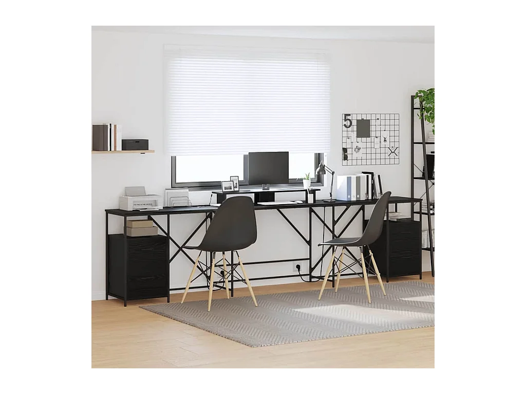 Bureau Chêne noir 182 x 101 x 87.5 cm Bois d'ingénierie