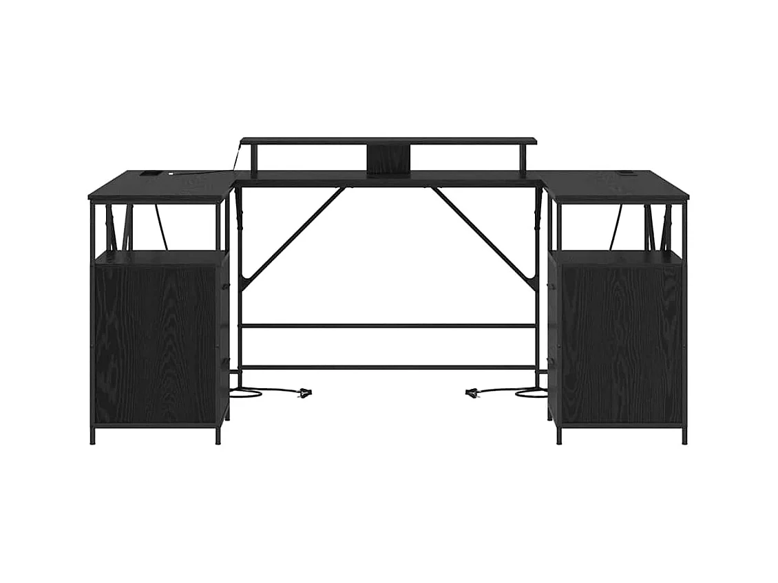 Bureau Chêne noir 182 x 101 x 87.5 cm Bois d'ingénierie