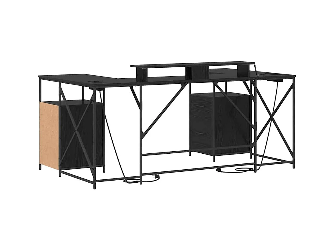 Bureau Chêne noir 182 x 101 x 87.5 cm Bois d'ingénierie