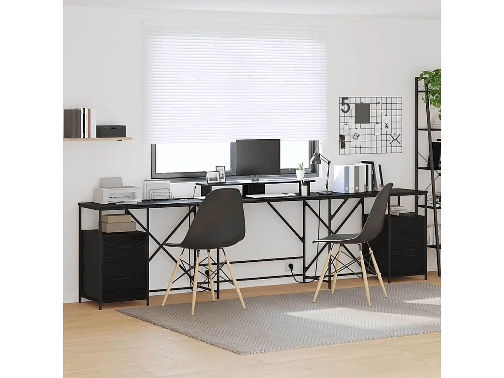 Escritorio Roble negro 182 x 101 x 87.5 cm Madera contrachapada