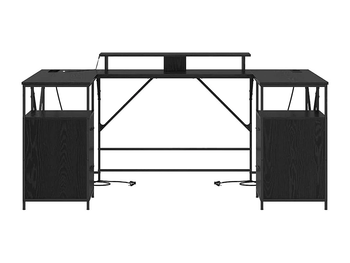 Escritorio Roble negro 182 x 101 x 87.5 cm Madera contrachapada