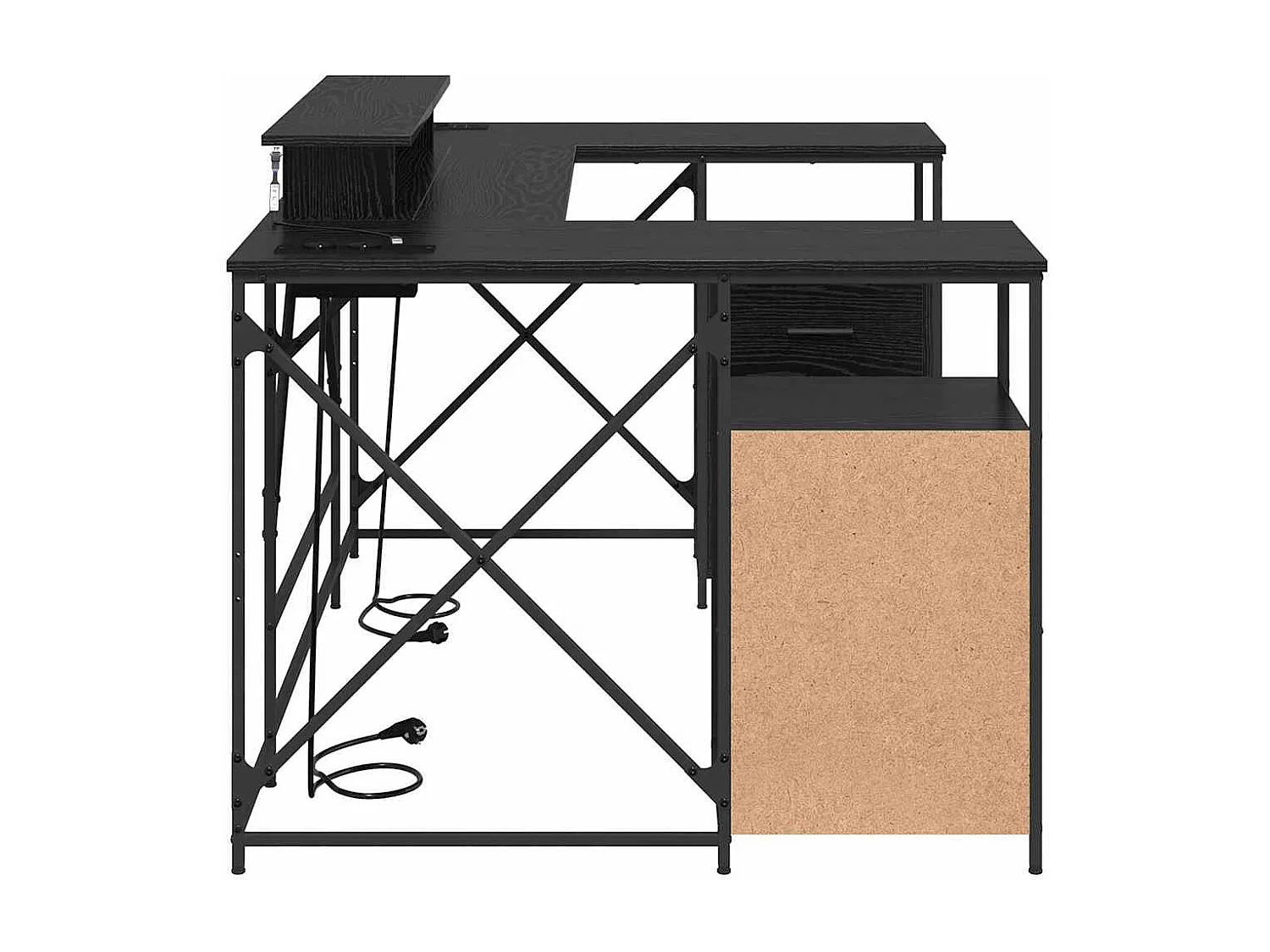 Escritorio Roble negro 182 x 101 x 87.5 cm Madera contrachapada