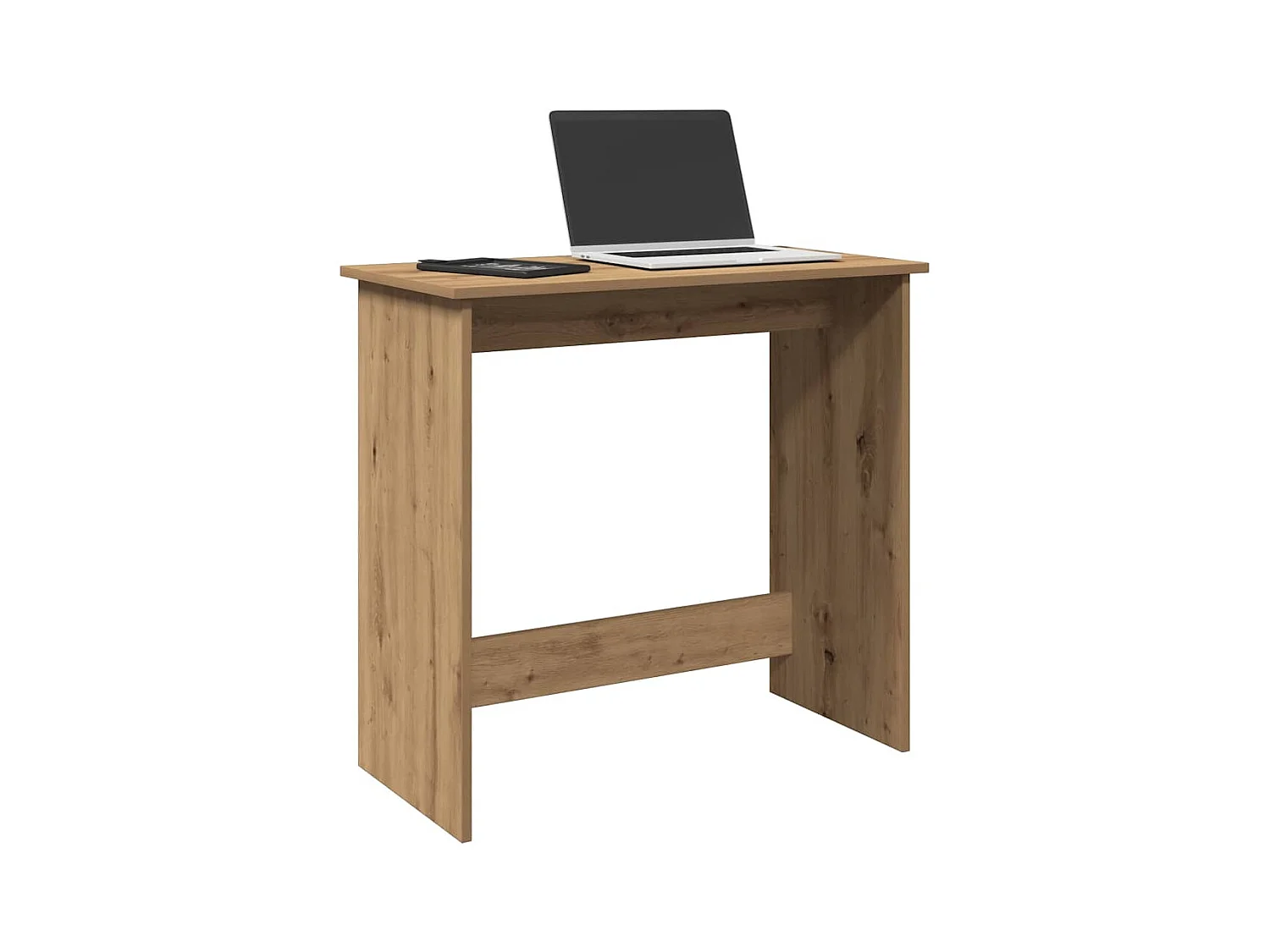 Bureau chêne artisanal 80x40x75 cm bois d'ingénierie