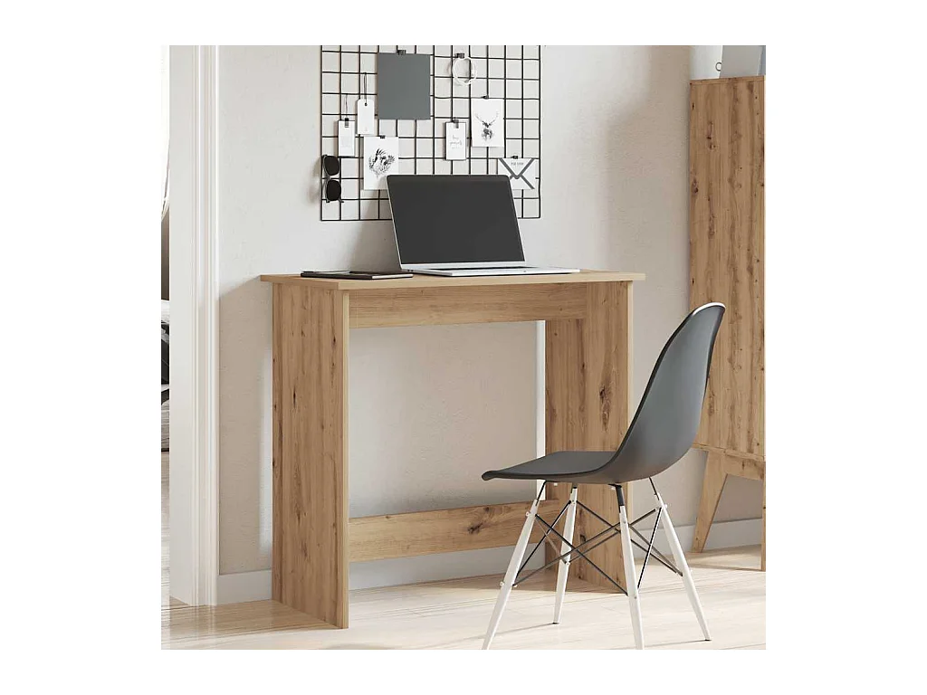 Bureau chêne artisanal 80x40x75 cm bois d'ingénierie