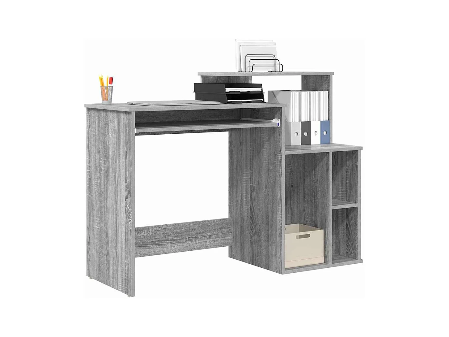 Bureau avec Rangement Sonoma gris 120.5 x 44 x 88.5 cm