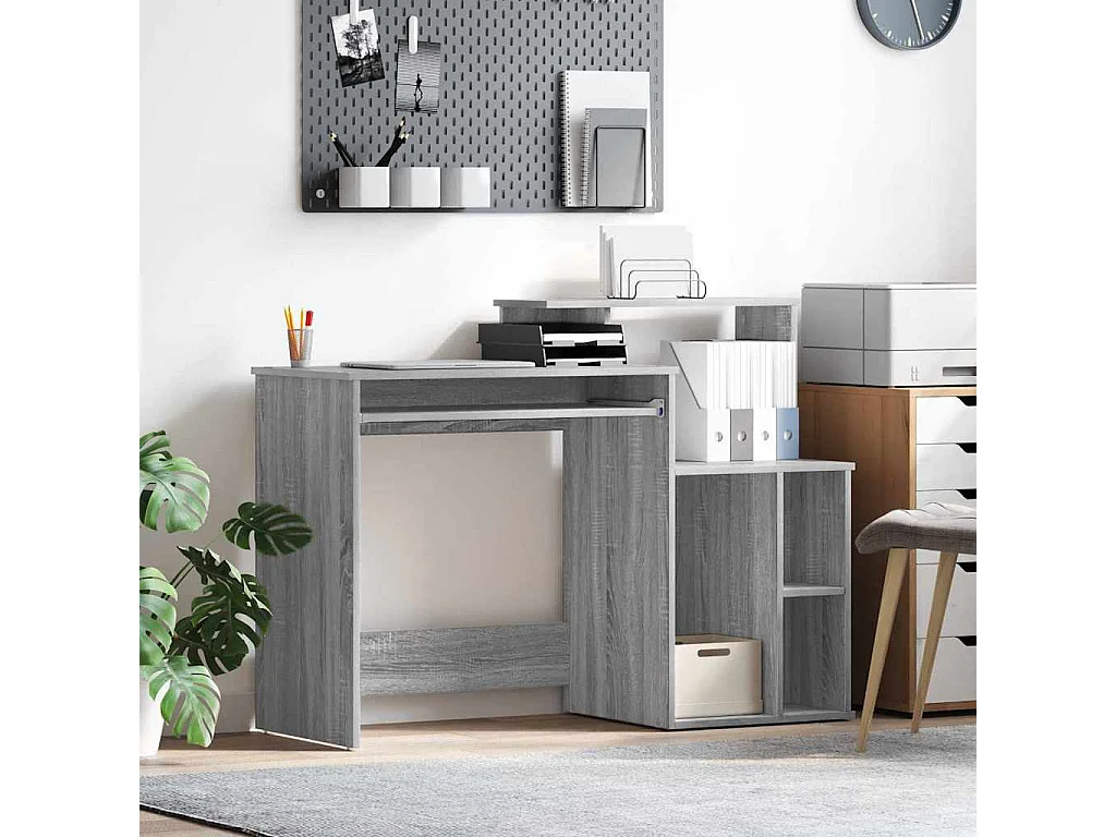 Bureau avec Rangement Sonoma gris 120.5 x 44 x 88.5 cm