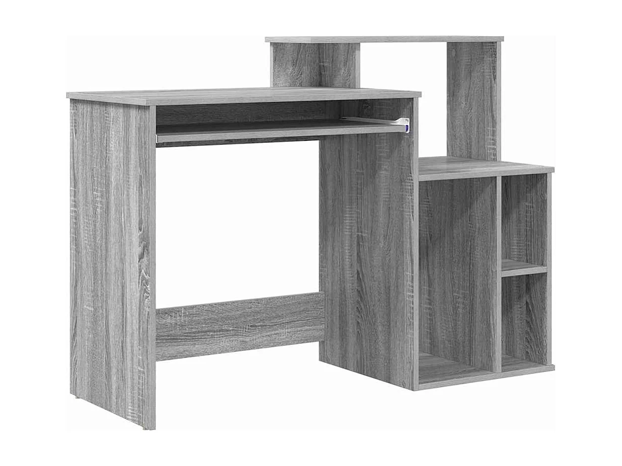 Bureau avec Rangement Sonoma gris 120.5 x 44 x 88.5 cm
