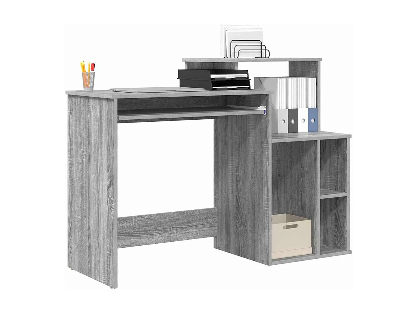 Bureau avec Rangement Sonoma gris 120.5 x 44 x 88.5 cm