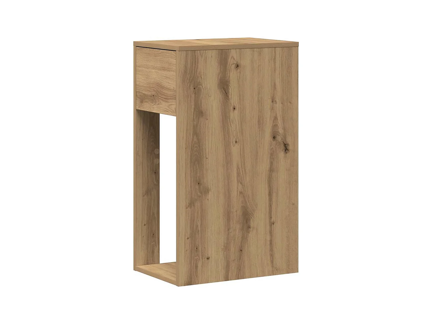 Support de tour d'ordinateur tiroir chêne artisanal 30x44x74 cm