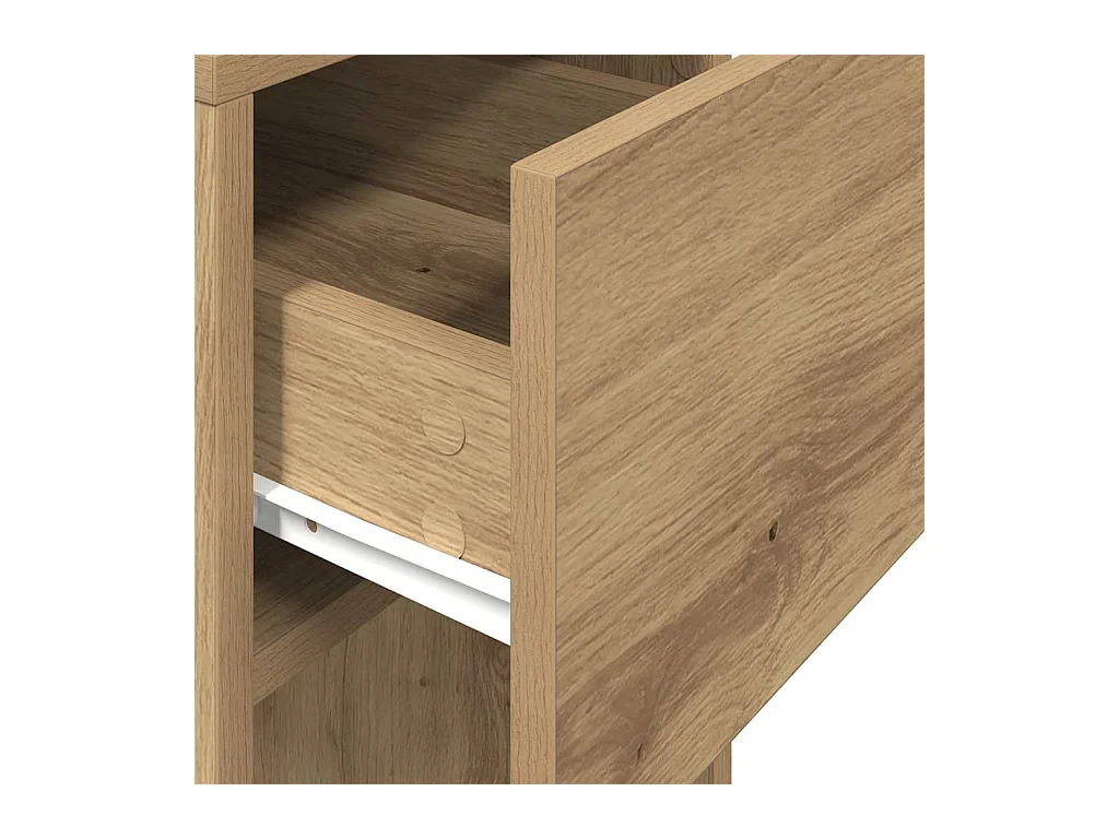 Support de tour d'ordinateur tiroir chêne artisanal 30x44x74 cm