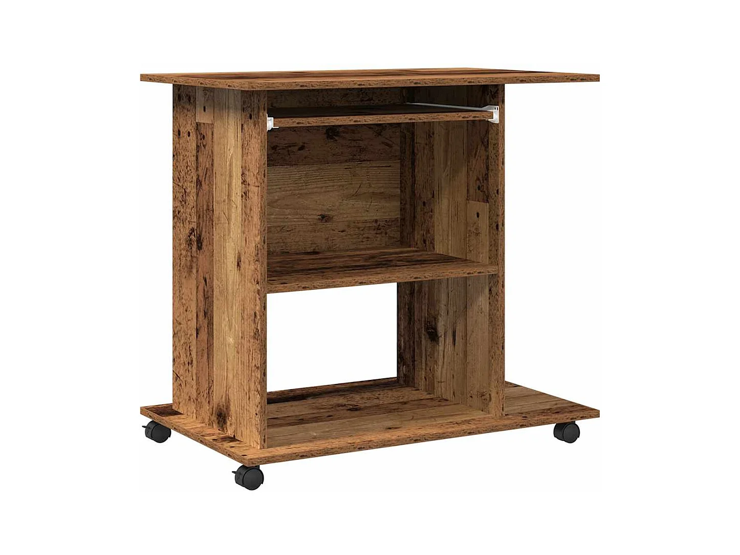 Bureau d'ordinateur vieux bois 80x50x75 cm bois d'ingénierie