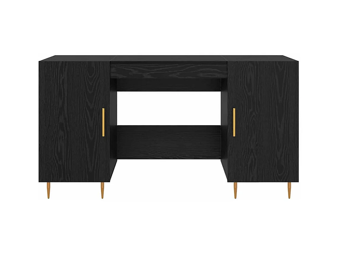 Bureau avec porte Chêne noir 140 x 50 x 75 cm Bois d'ingénierie