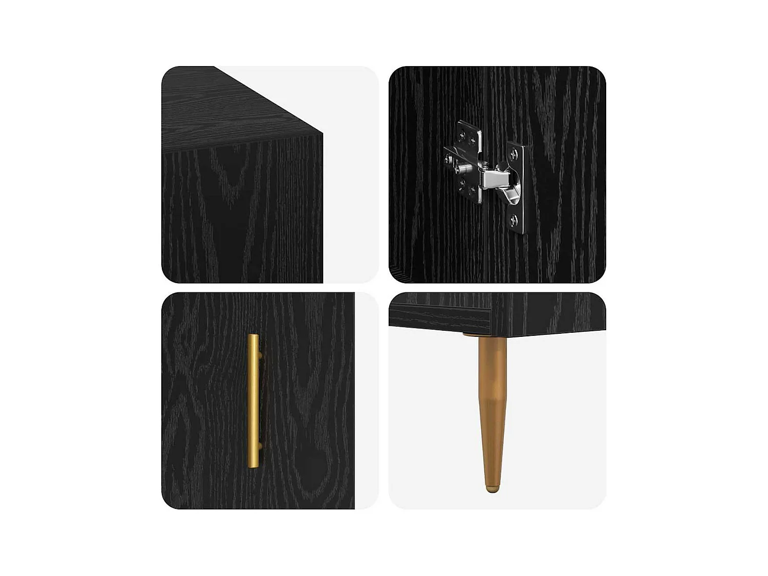Bureau avec porte Chêne noir 140 x 50 x 75 cm Bois d'ingénierie