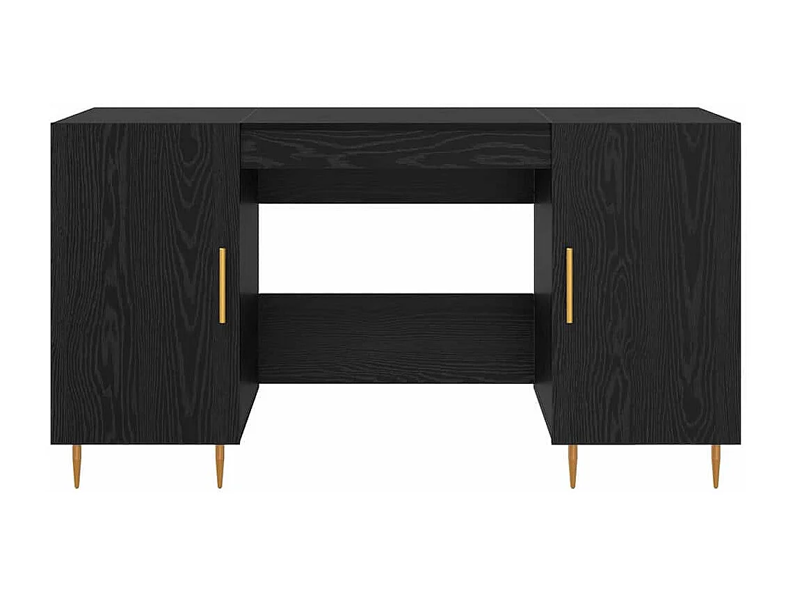 Bureau avec porte Chêne noir 140 x 50 x 75 cm Bois d'ingénierie