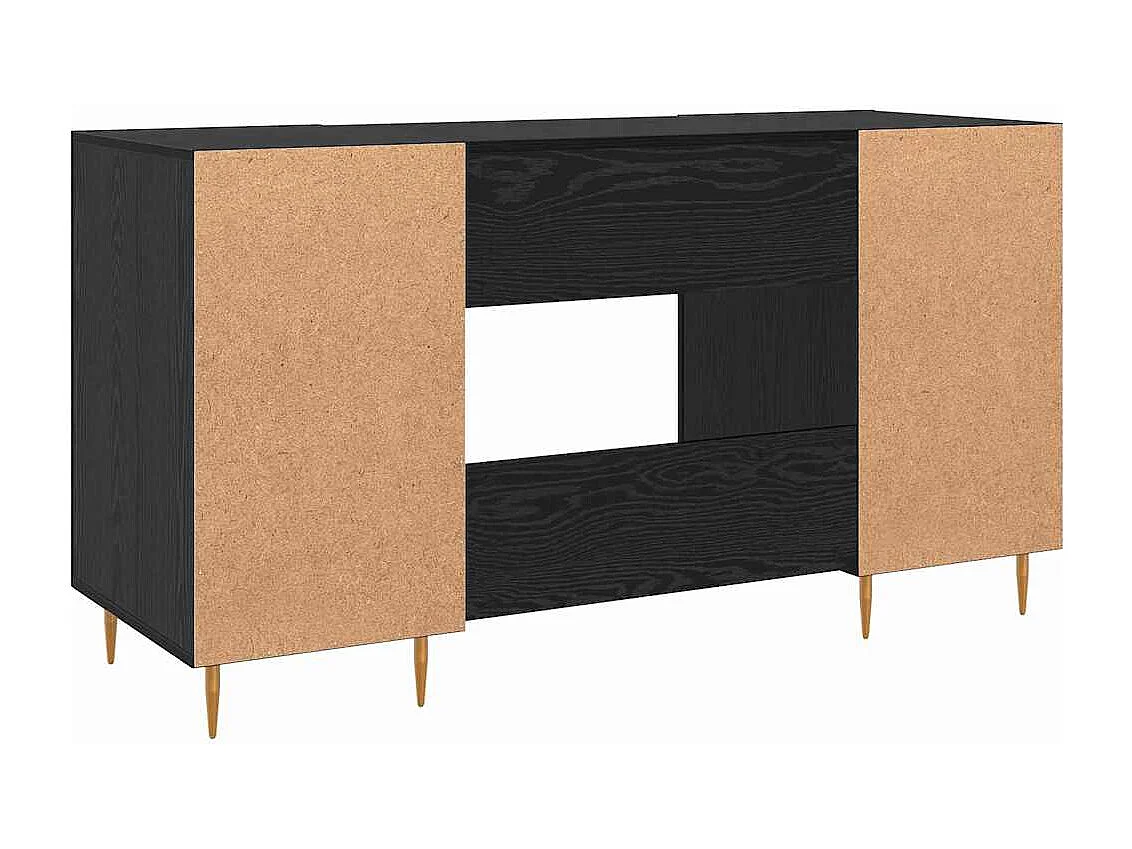 Bureau avec porte Chêne noir 140 x 50 x 75 cm Bois d'ingénierie