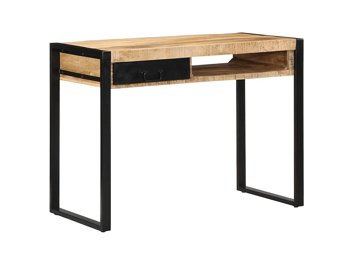 Bureau 100x50x75 cm bois de manguier brut massif