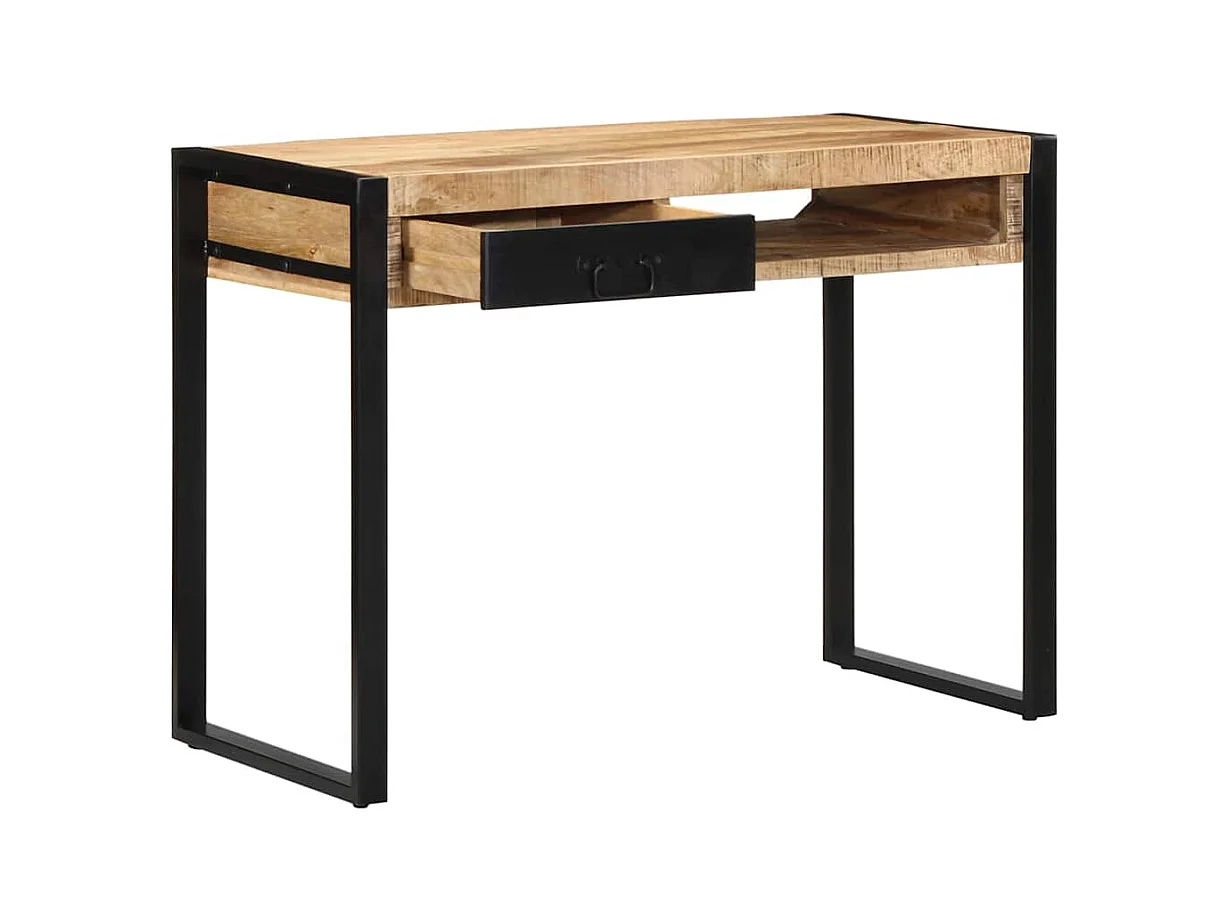 Bureau 100x50x75 cm bois de manguier brut massif