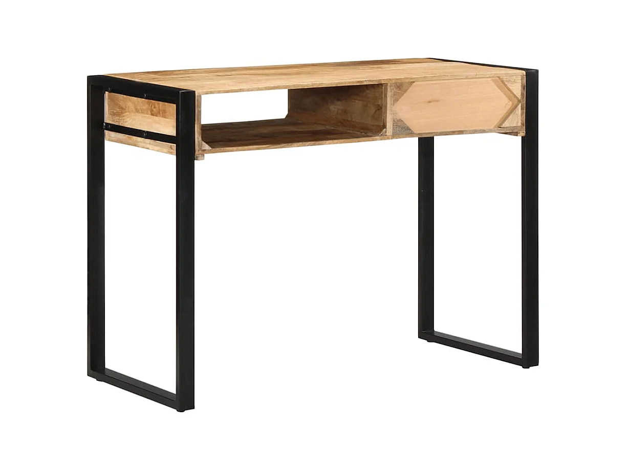 Bureau 100x50x75 cm bois de manguier brut massif