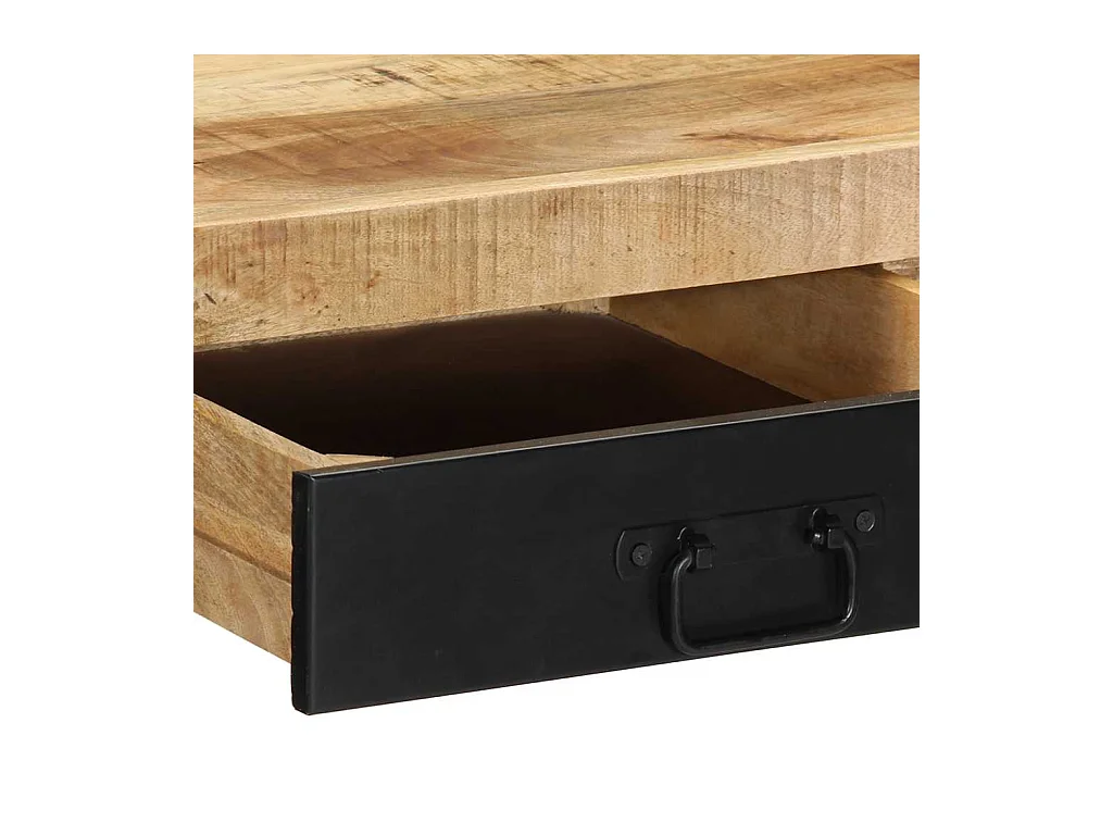 Bureau 100x50x75 cm bois de manguier brut massif