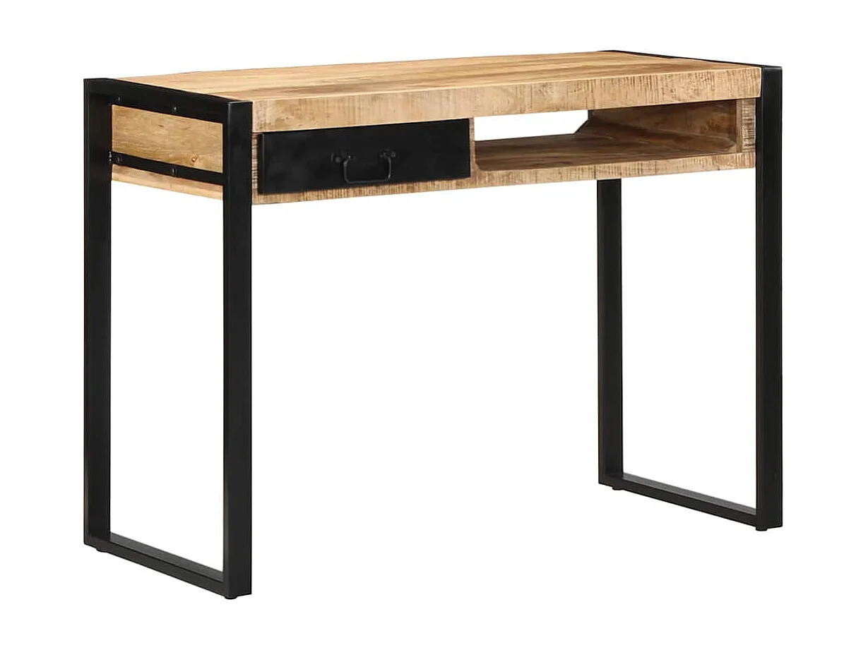 Bureau 100x50x75 cm bois de manguier brut massif
