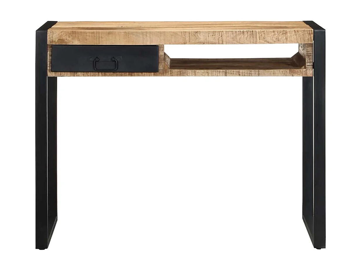 Bureau 100x50x75 cm bois de manguier brut massif