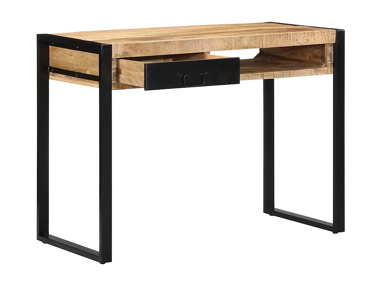 Bureau 100x50x75 cm bois de manguier brut massif