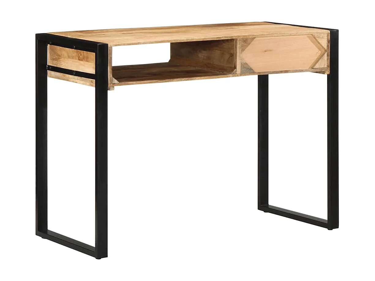 Bureau 100x50x75 cm bois de manguier brut massif