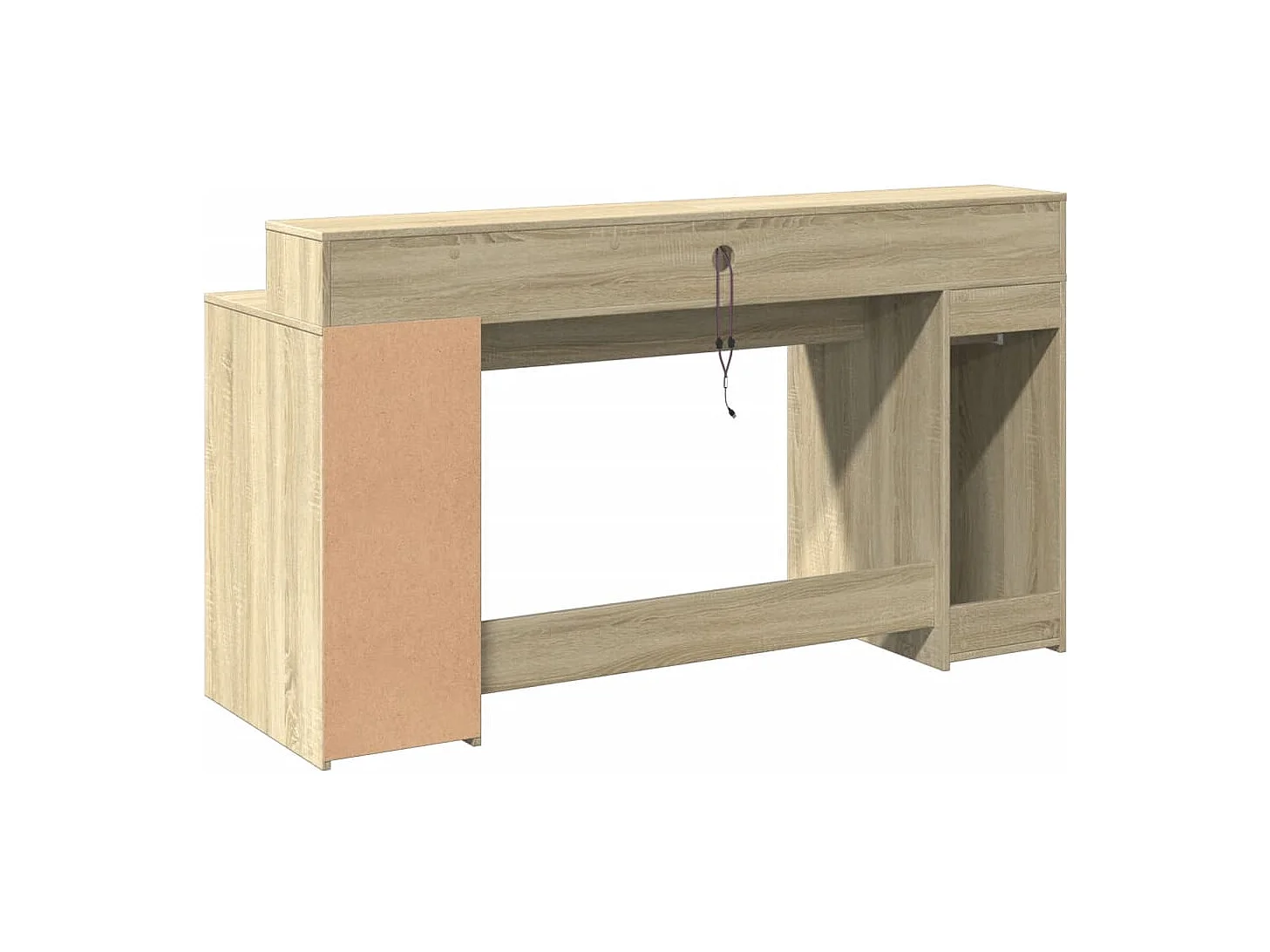 Bureau avec lumières LED chêne sonoma bois d'ingénierie
