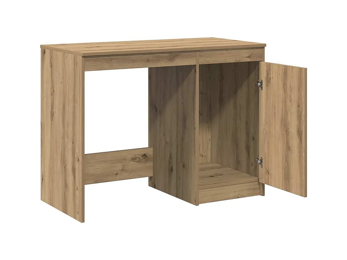 Bureau chêne artisanal 100x50x76 cm bois d'ingénierie