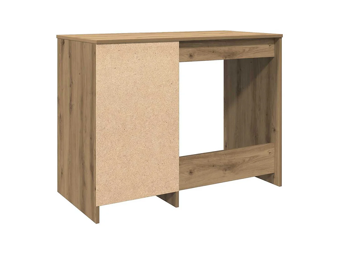 Bureau chêne artisanal 100x50x76 cm bois d'ingénierie