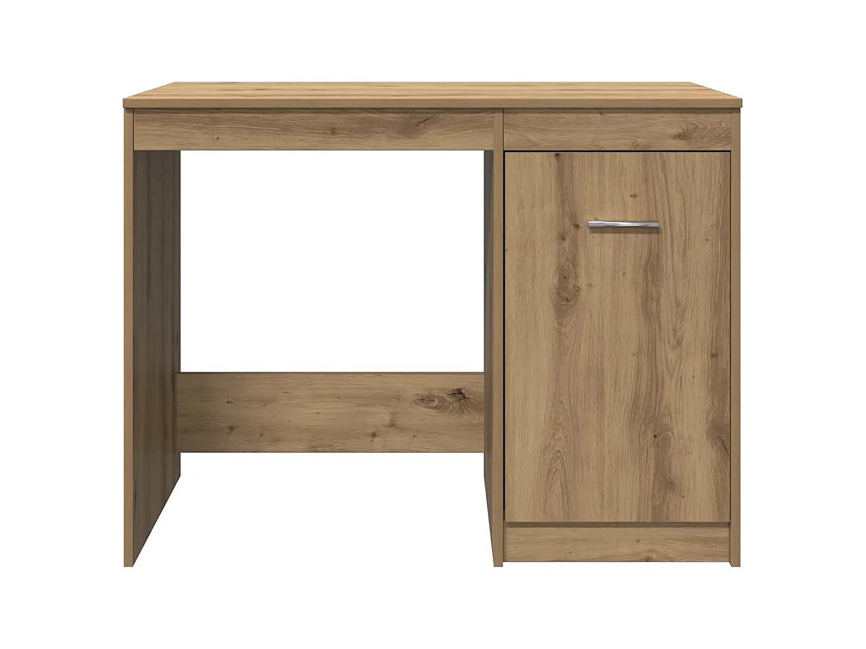 Bureau chêne artisanal 100x50x76 cm bois d'ingénierie