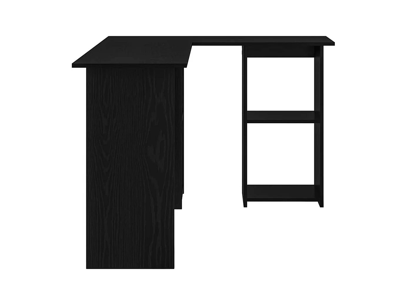 Bureau met plank Zwart eiken 142 x 102 x 73 cm Bewerkt hout