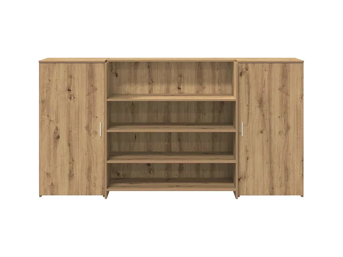 Bureau réception chêne artisanal 200x50x103,5cm bois ingénierie