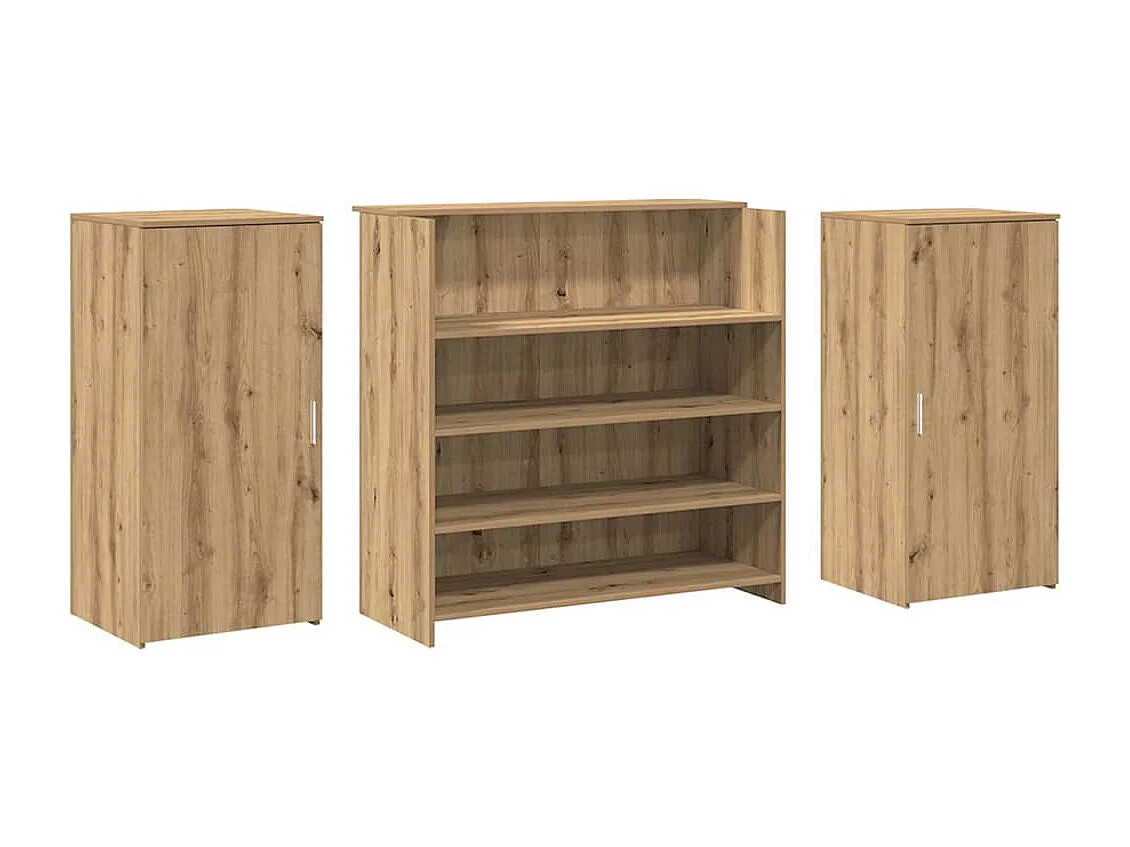 Bureau réception chêne artisanal 200x50x103,5cm bois ingénierie