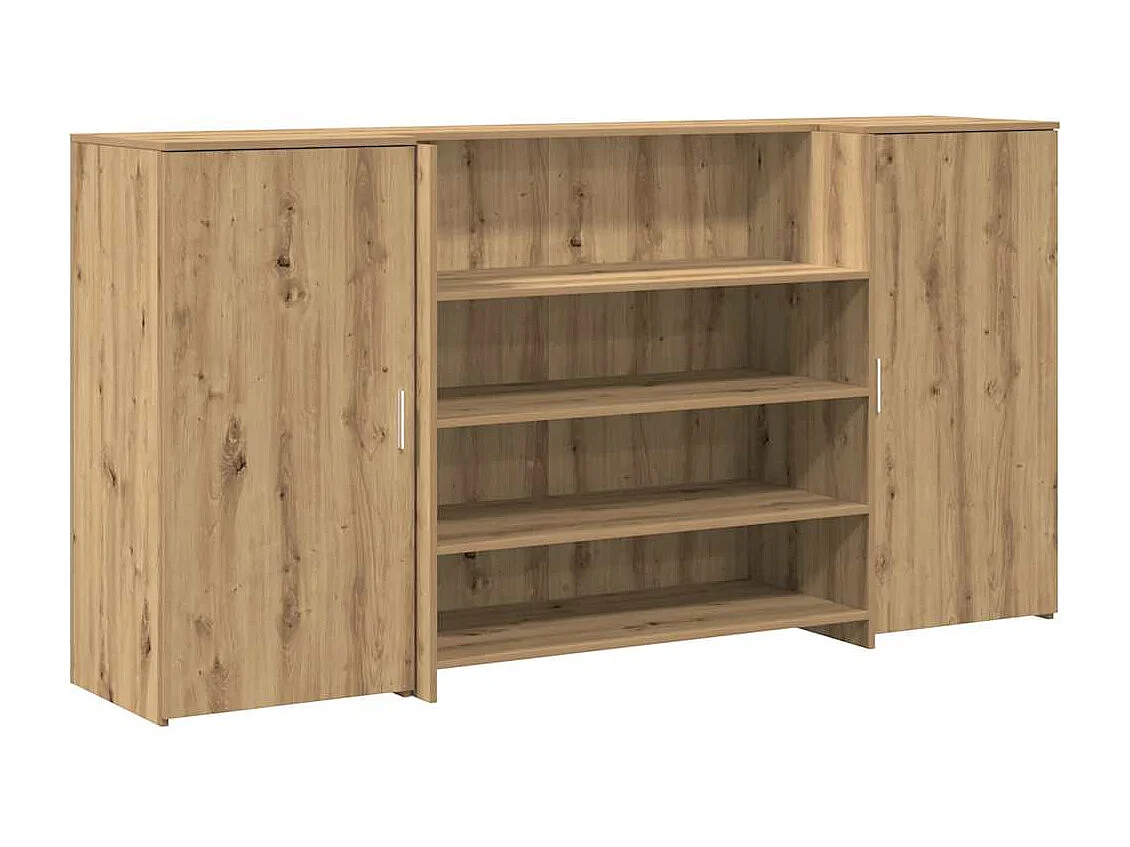 Bureau réception chêne artisanal 200x50x103,5cm bois ingénierie