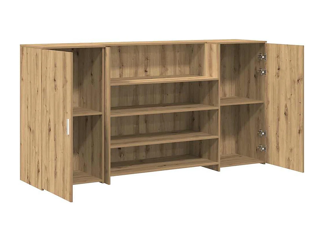 Bureau réception chêne artisanal 200x50x103,5cm bois ingénierie