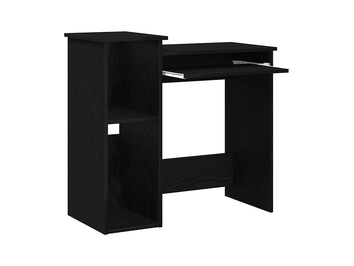 Bureau avec étagères noir 84x40x78 cm bois d'ingénierie