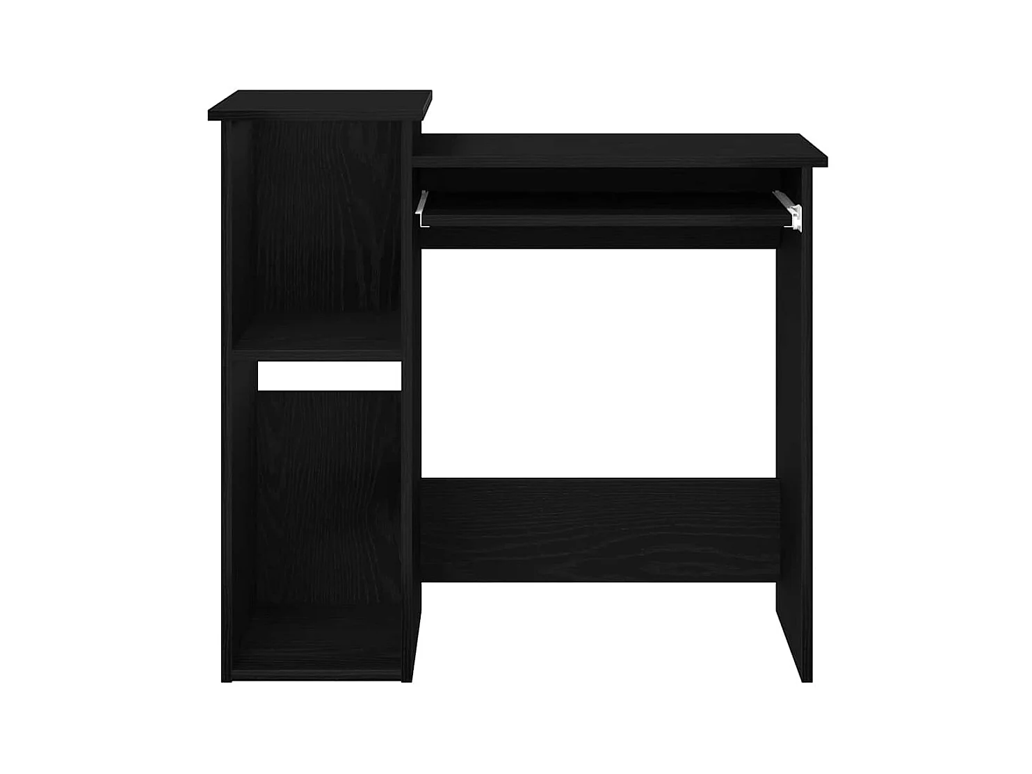 Bureau avec étagères noir 84x40x78 cm bois d'ingénierie
