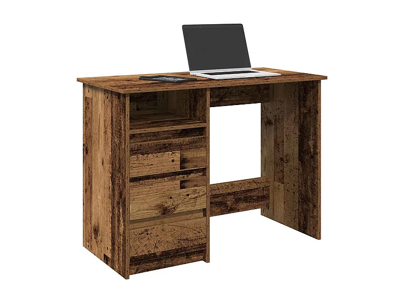 Bureau 102x50x75 cm bewerkt hout oud houtkleurig
