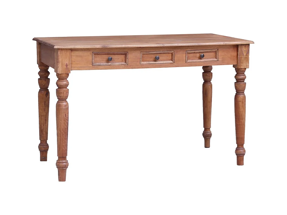 Escritorio con cajones madera maciza de caoba 117x57x75 cm