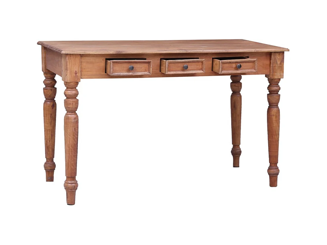 Escritorio con cajones madera maciza de caoba 117x57x75 cm