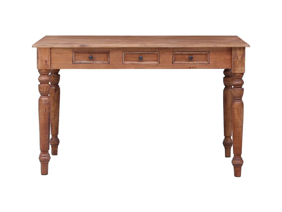 Escritorio con cajones madera maciza de caoba 117x57x75 cm