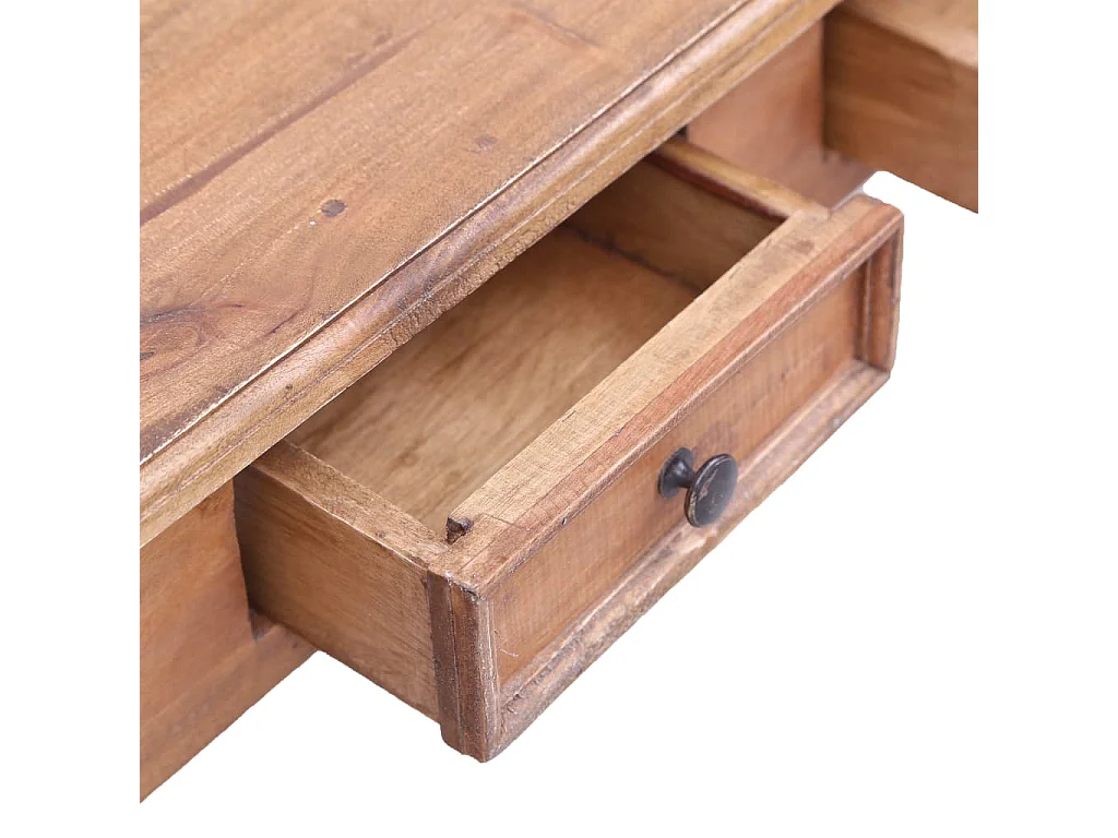 Bureau avec tiroirs 117x57x75 cm bois d'acajou massif