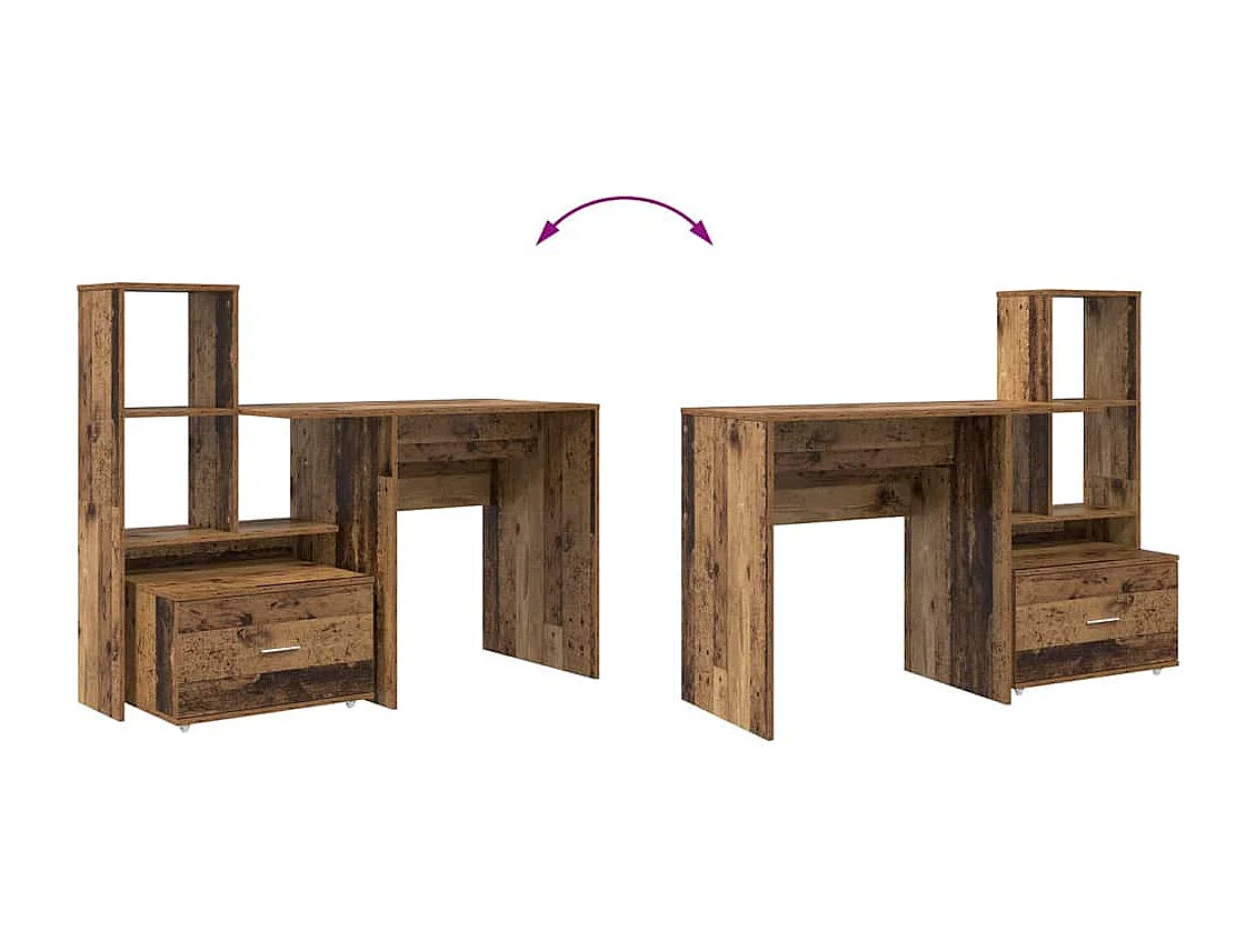 Bureau Bois ancien 131,5 x 50 x 106,5 cm Bois d'ingénierie