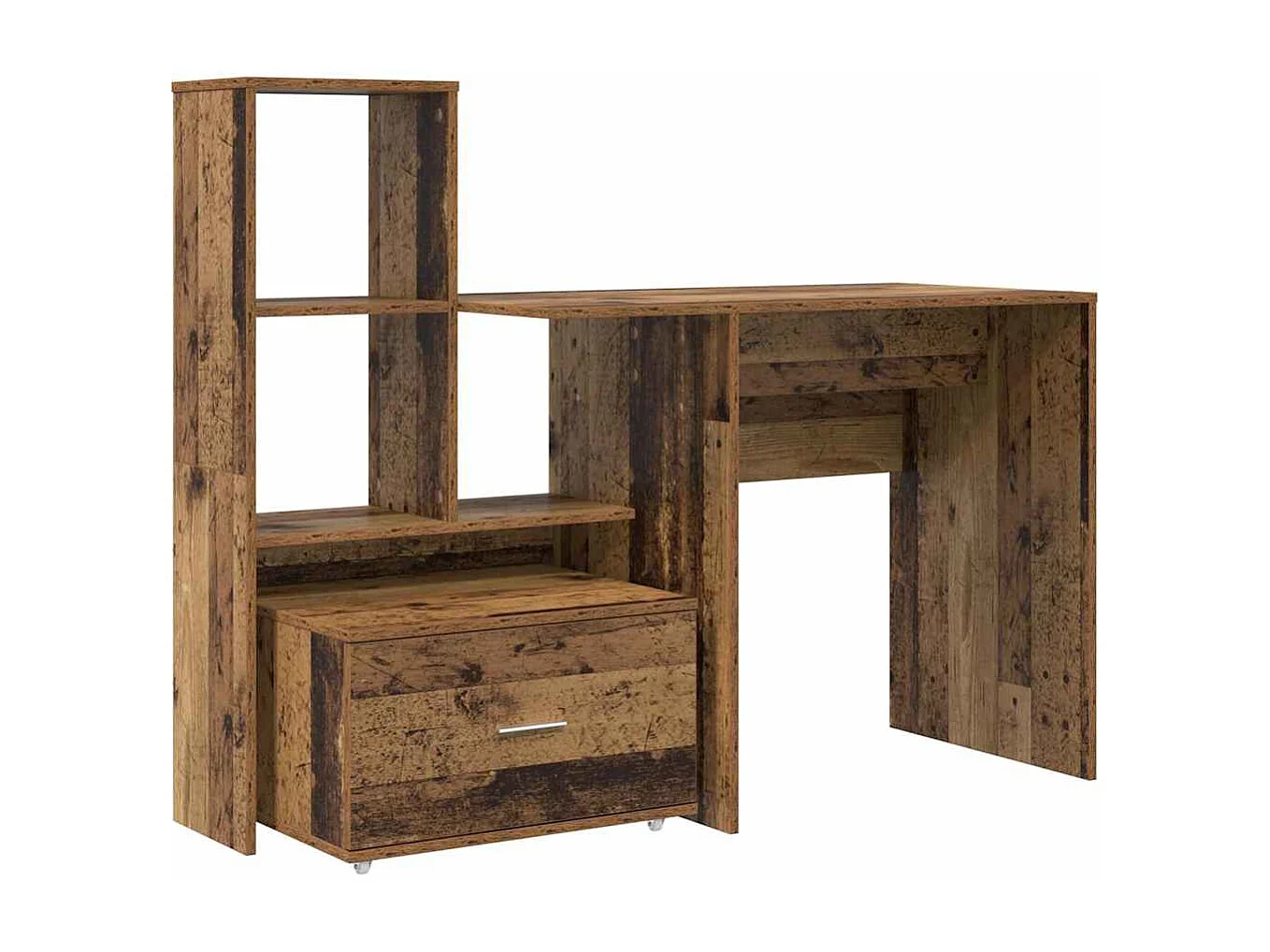 Bureau met lade Oud hout 131,5 x 50 x 106,5 cm Bewerkt hout