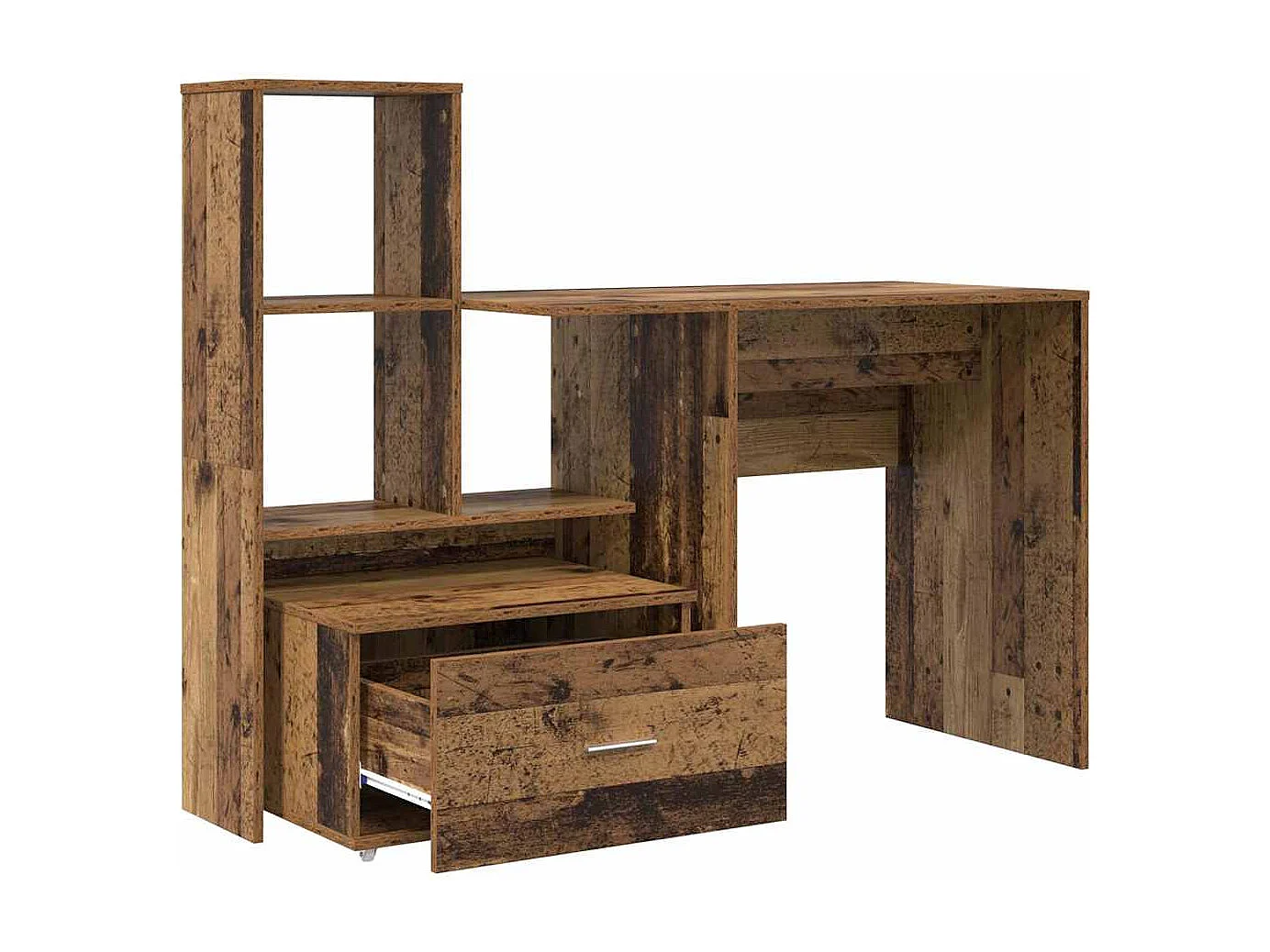 Bureau met lade Oud hout 131,5 x 50 x 106,5 cm Bewerkt hout