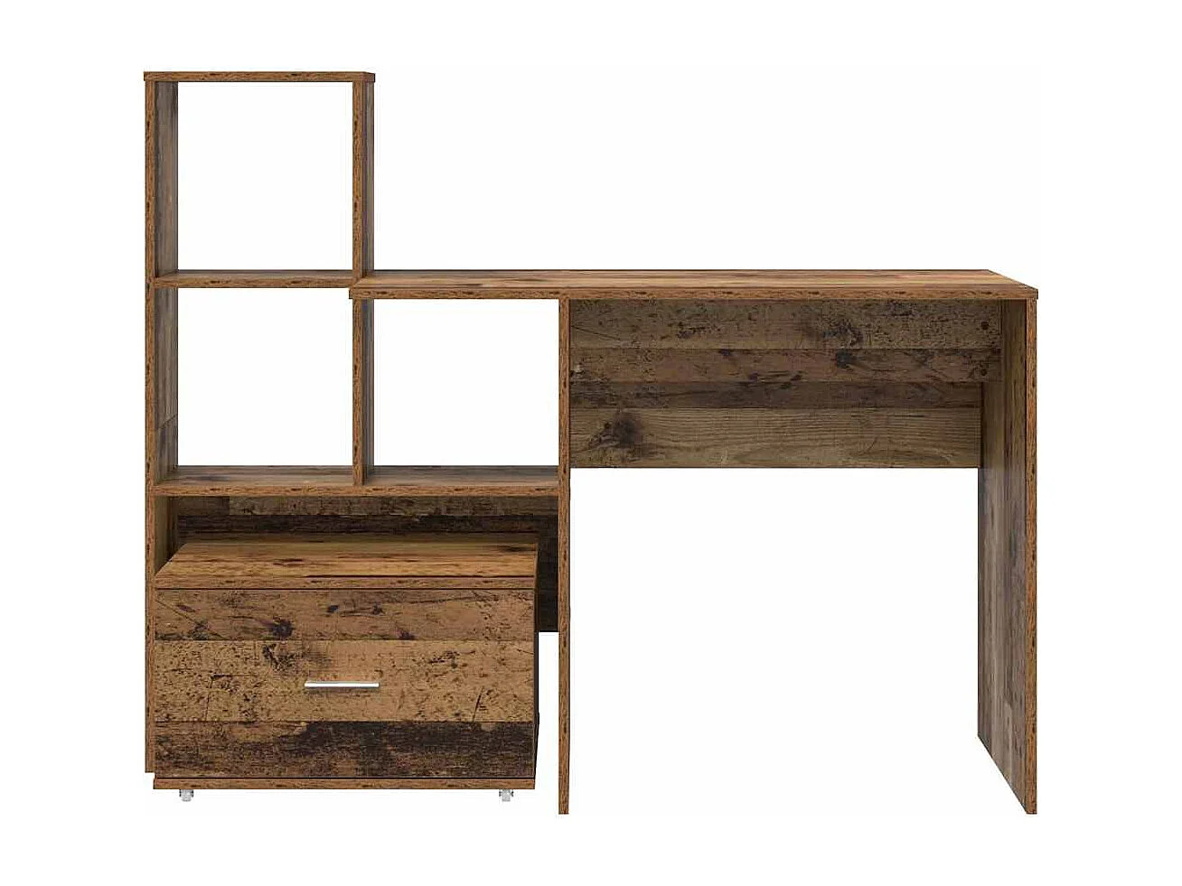Bureau met lade Oud hout 131,5 x 50 x 106,5 cm Bewerkt hout