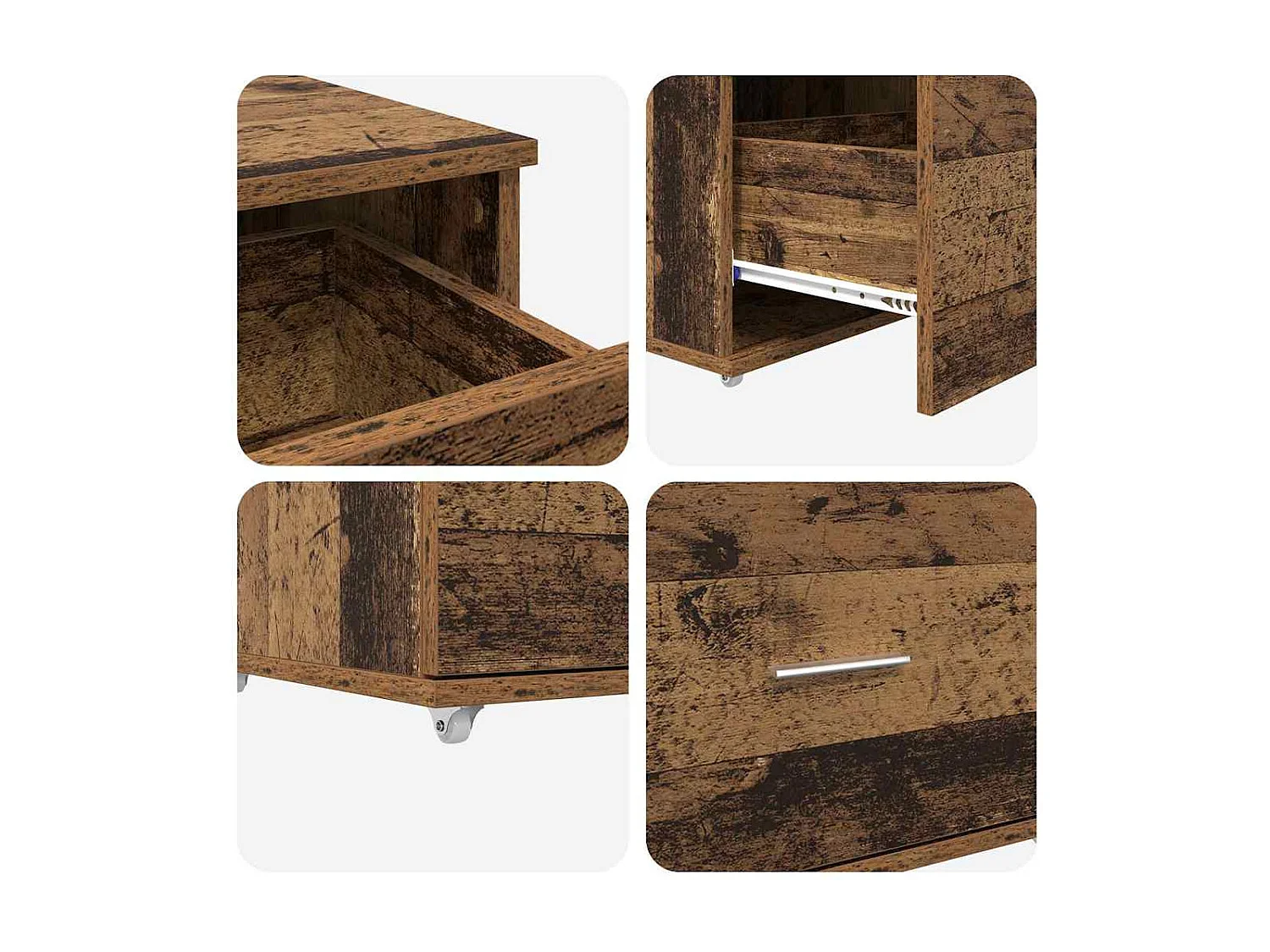 Bureau met lade Oud hout 131,5 x 50 x 106,5 cm Bewerkt hout