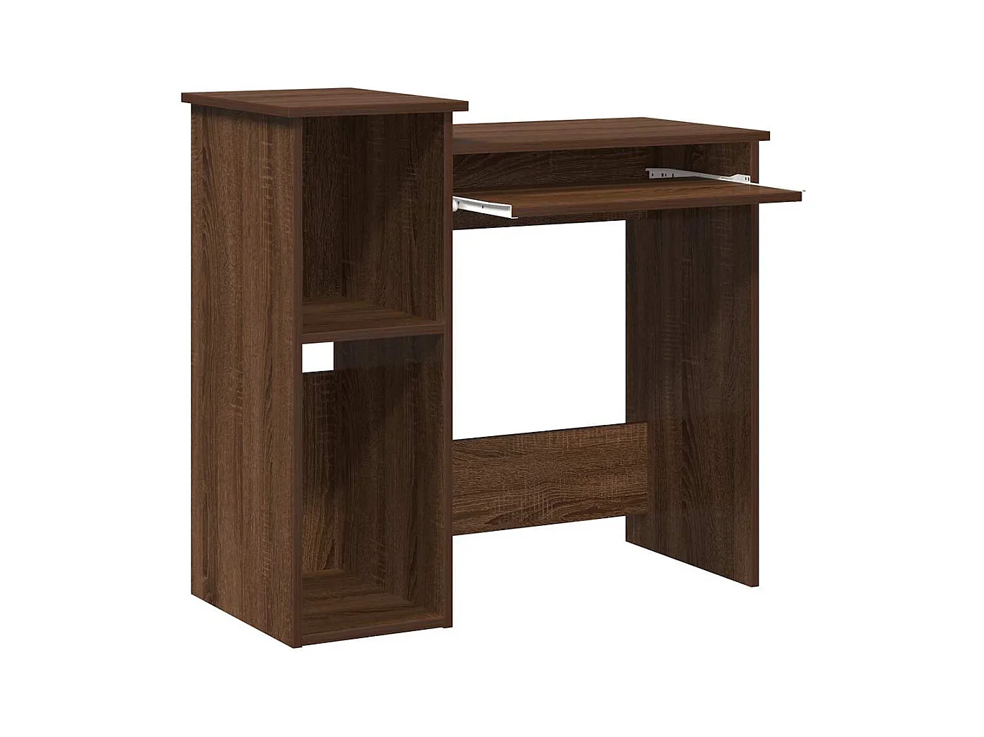 Bureau et étagères chêne marron 84x40x78 cm bois d'ingénierie